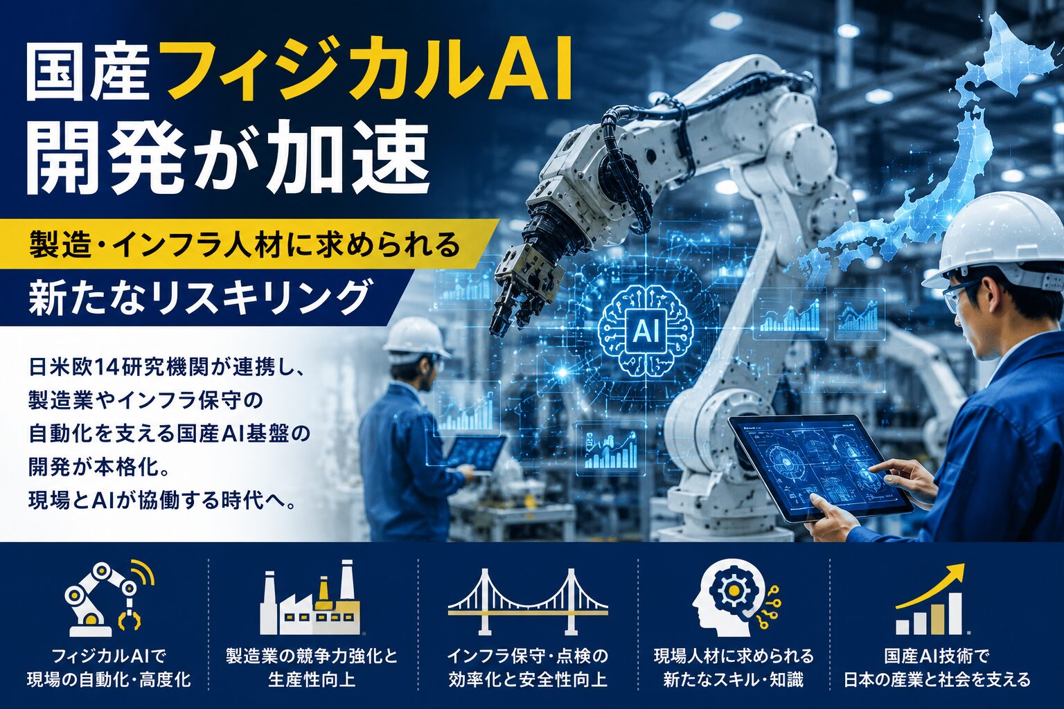 国産フィジカルAI開発と製造・インフラ人材のリスキリング