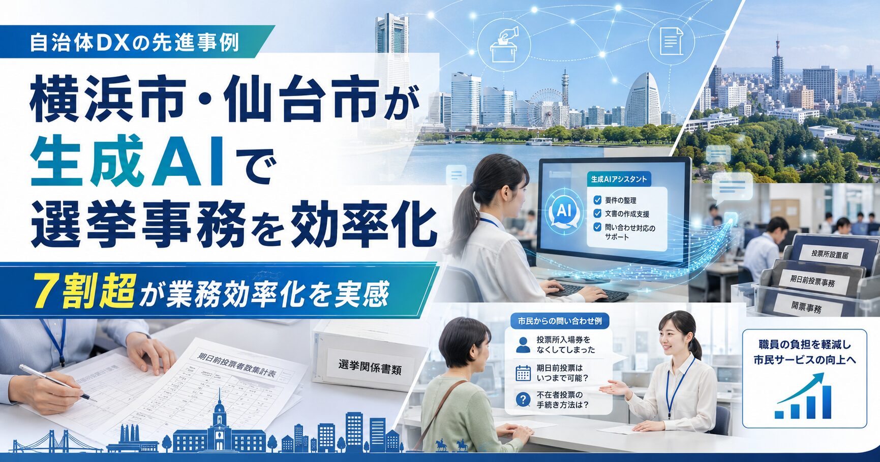 横浜市と仙台市の選挙事務における生成AI活用と自治体DX